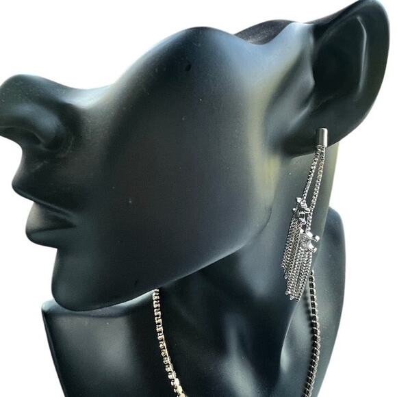 Céline Paris Sterling Silver Dual Tassel Earrings (CEXX016) - Picture 5 of 5